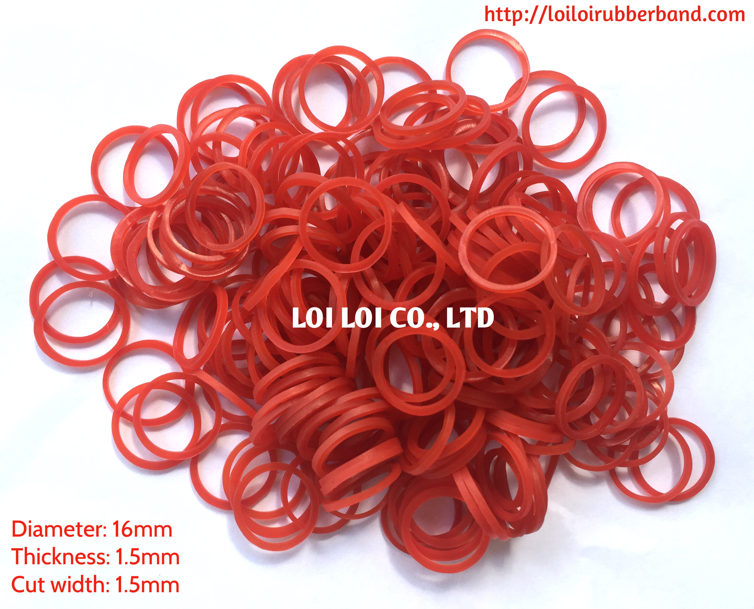 High quality durable small Red rubber band 16mm for any purposes at factory direct prices