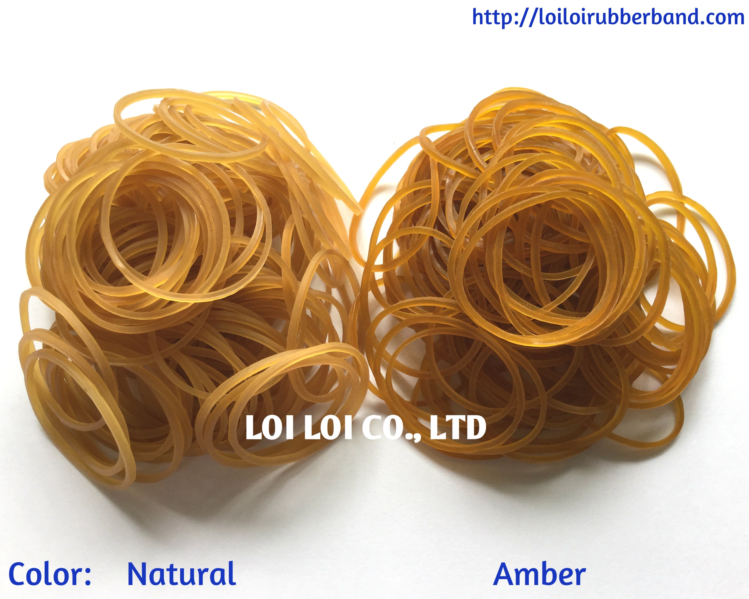 Comparing the same size of Circle rubber band with different Color tone between Natural & Amber colour 