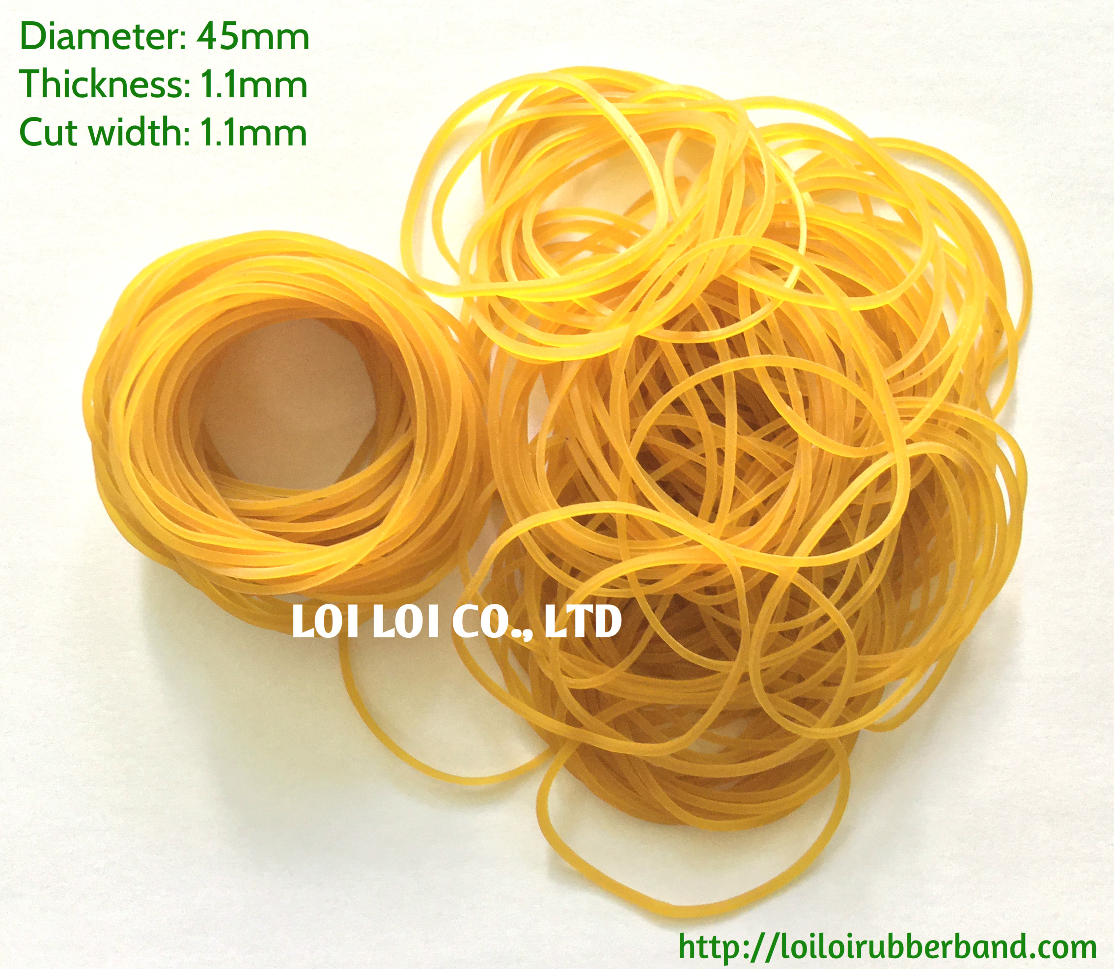 Thin rubber band yellow use for gloves industrial 